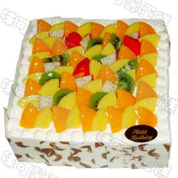 编号：A40  方形水果蛋糕8吋